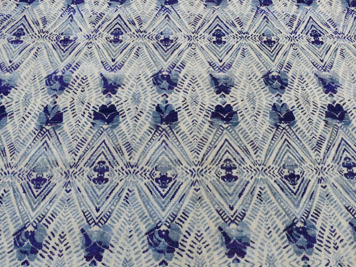 Modern / Contemporary hand-knotted wool/silk rug in Purple, 8' x 10' — SKU O080841 (view 8)