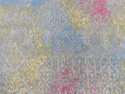 Modern / Contemporary hand-knotted wool/silk rug in Gray, 8' x 10' — SKU O080845 (view 8)