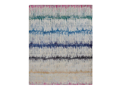 Beige 8'0" x 10'3" Modern and Contemporary Hand knotted Wool/Silk Rug - Sku: O080846