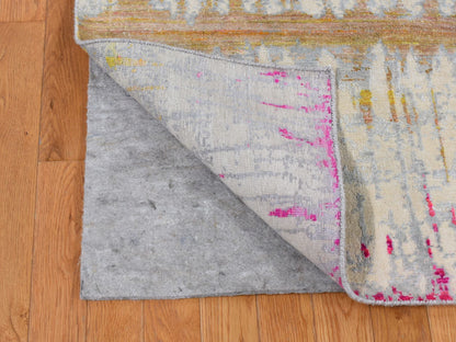 Beige 8'0" x 10'3" Modern and Contemporary Hand knotted Wool/Silk Rug - Sku: O080846