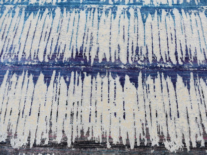 Beige 8'0" x 10'3" Modern and Contemporary Hand knotted Wool/Silk Rug - Sku: O080846