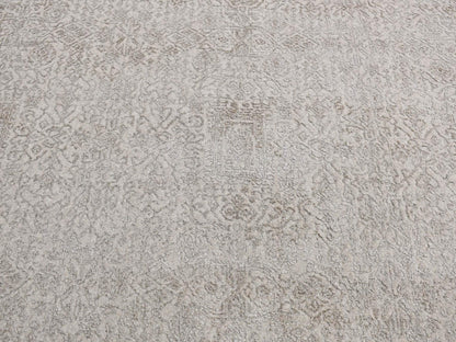 Beige 9'10" x 14'1" Modern and Contemporary Handloom Wool/Silk Rug - Sku: O080849