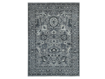 Grey 9'1" x 12'6" Oushak And Peshawar Hand knotted Wool Rug - Sku: O080851