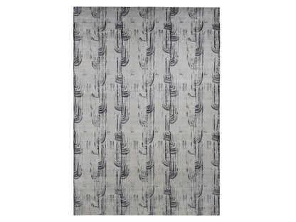Modern / Contemporary hand-knotted wool/silk rug in Gray, 10' x 14'5" — SKU O080852