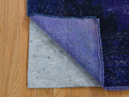 Overdyed 4'3" x 7'10" Vintage Hand knotted Wool Rug - Sku: O080862