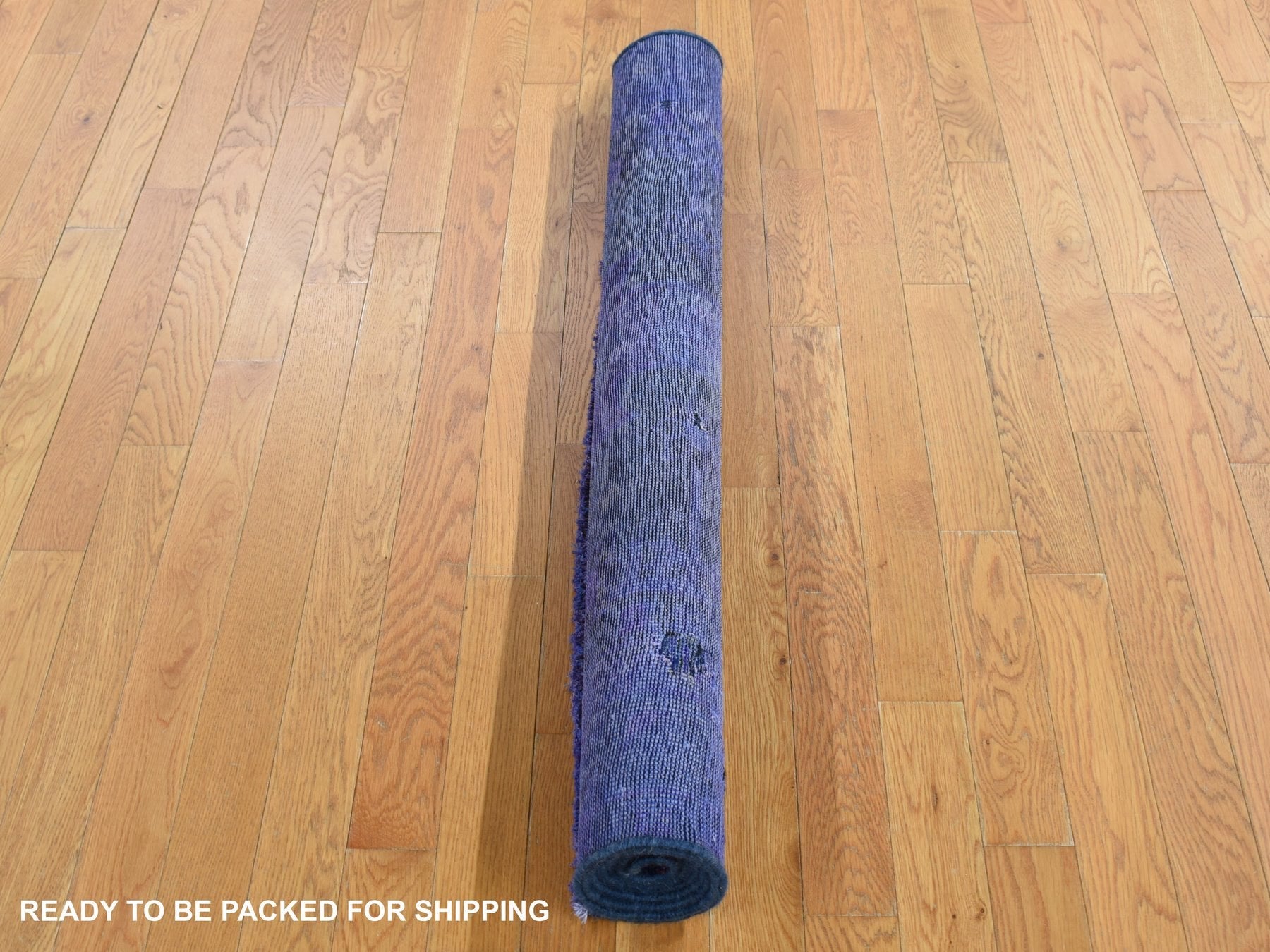 Tabriz Vintage hand-knotted wool runner in Overdyed & Blue, 4'3" x 7'10" — SKU O080862 (view 5)