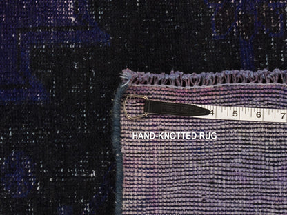 Tabriz Vintage hand-knotted wool runner in Overdyed & Blue, 4'3" x 7'10" — SKU O080862 (view 7)