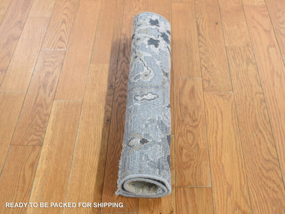 Oushak Oushak hand-knotted wool/silk rug in Gray, 2' x 2'1" — SKU O080907 (view 4)