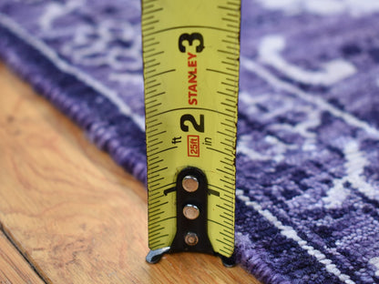 Tabriz Transitional hand-knotted wool/silk rug in Purple, 4'10" x 6'8" — SKU O080908 (view 7)