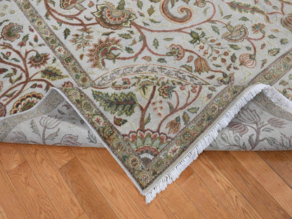 Grey 10'1" x 13'9" Transitional Hand knotted Wool/Silk Rug - Sku: O080915