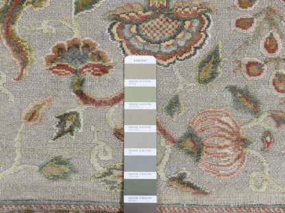 Grey 10'1" x 13'9" Transitional Hand knotted Wool/Silk Rug - Sku: O080915