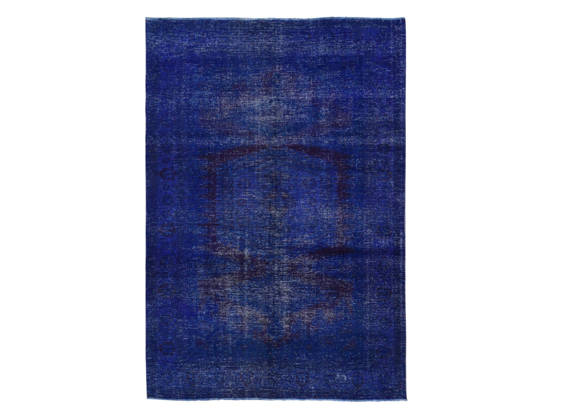 Vintage hand-knotted wool rug in Overdyed, 6'10" x 10'1" — SKU O080916