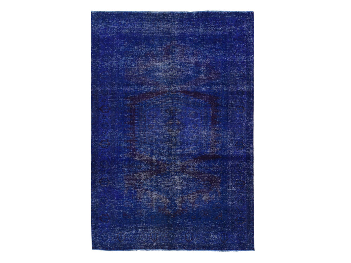 Vintage hand-knotted wool rug in Overdyed, 6'10" x 10'1" — SKU O080916