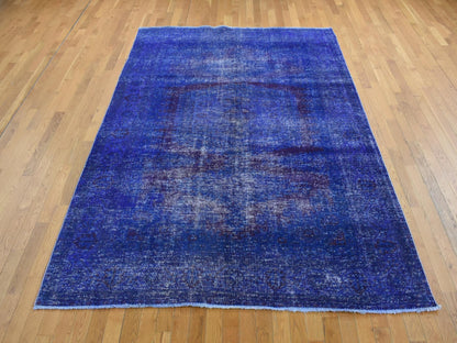 Overdyed 6'10" x 10'1" Vintage Hand knotted Wool Rug - Sku: O080916