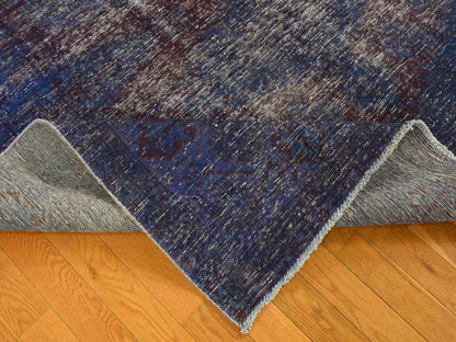 Overdyed 6'10" x 10'1" Vintage Hand knotted Wool Rug - Sku: O080916