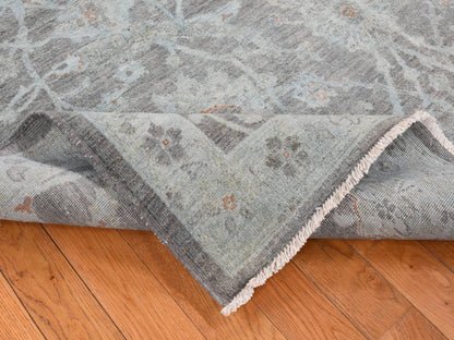 Peshawar White Wash Vintage & Silver Wash hand-knotted wool rug in Blue, 5'9" x 9' — SKU O080917 (view 5)