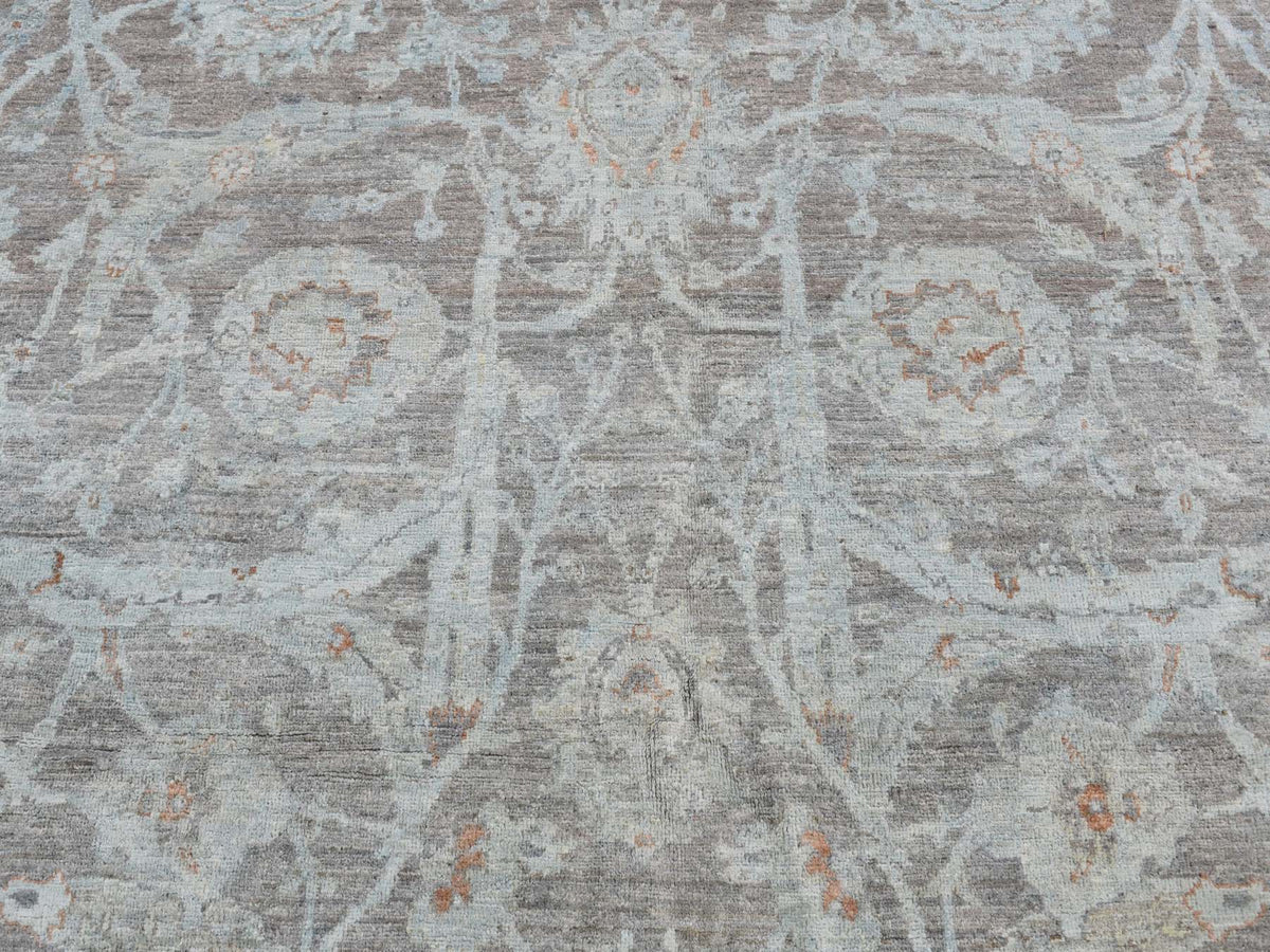 Peshawar White Wash Vintage & Silver Wash hand-knotted wool rug in Blue, 5'9" x 9' — SKU O080917 (view 8)