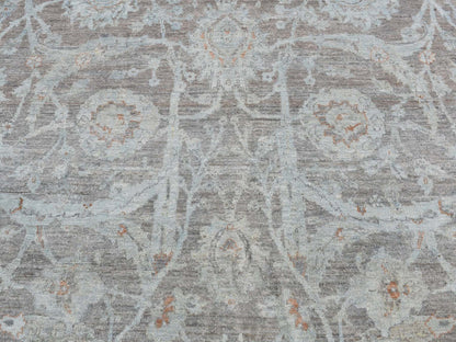 Peshawar White Wash Vintage & Silver Wash hand-knotted wool rug in Blue, 5'9" x 9' — SKU O080917 (view 8)