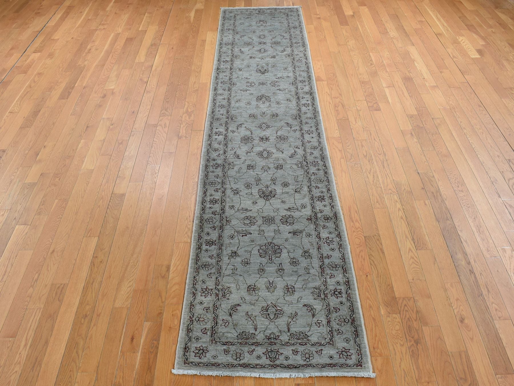 Mahal Vintage hand-knotted wool runner in Overdyed & Silver, 2'8" x 13' — SKU O080932 (view 2)