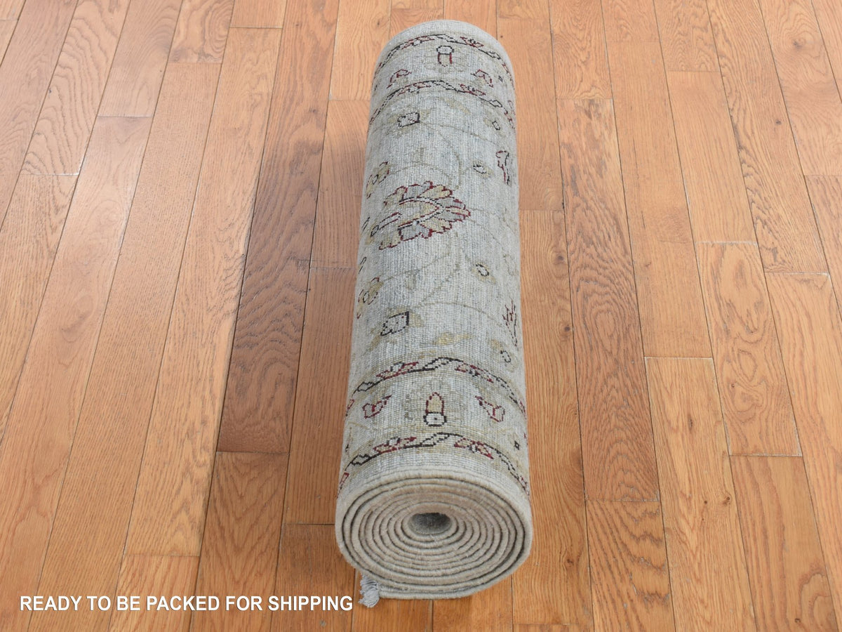 Mahal Vintage hand-knotted wool runner in Overdyed & Silver, 2'8" x 13' — SKU O080932 (view 6)