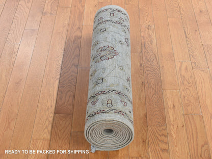 Mahal Vintage hand-knotted wool runner in Overdyed & Silver, 2'8" x 13' — SKU O080932 (view 6)