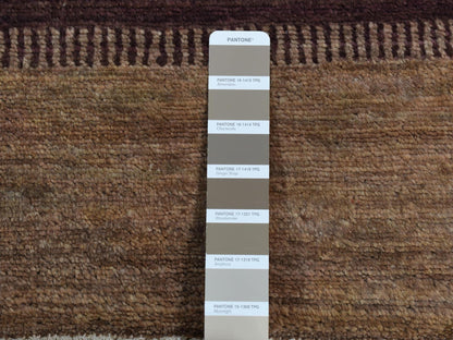 Brown 5'4" x 7'8" Modern / Contemporary Hand knotted Wool/Silk Rug - Sku: O080940