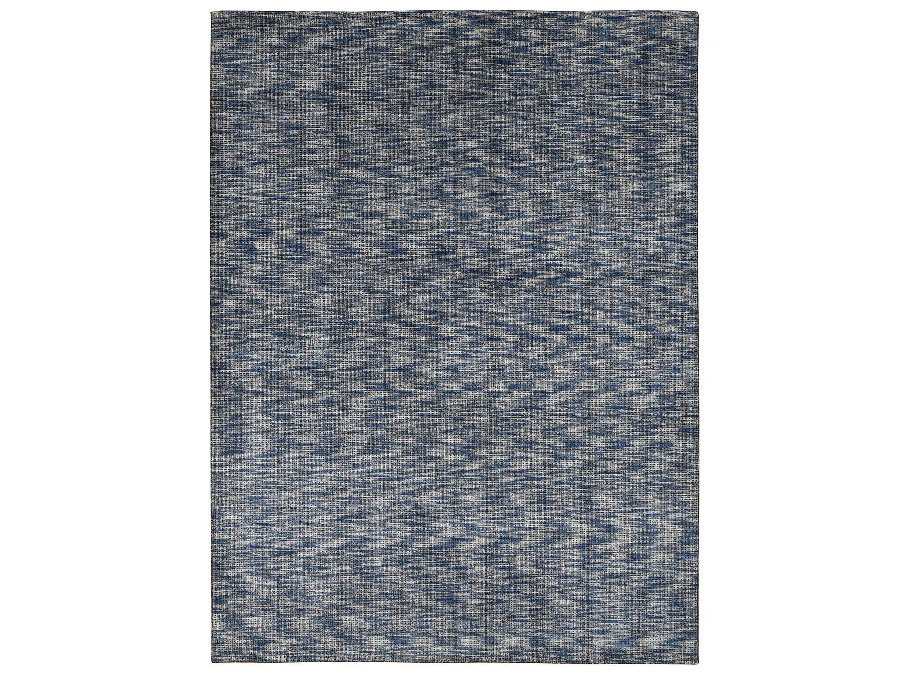 Modern / Contemporary hand-knotted wool/silk rug in Blue, 9'2" x 12' — SKU O080945