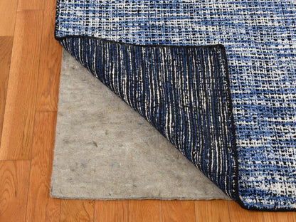 Blue 9'2" x 12'0" Modern and Contemporary Handloom Wool/Silk Rug - Sku: O080945
