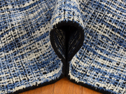 Blue 9'2" x 12'0" Modern and Contemporary Handloom Wool/Silk Rug - Sku: O080945