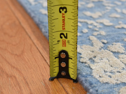 Blue 5'1" x 7'0" Transitional Hand knotted Wool/Silk Rug - Sku: O080958