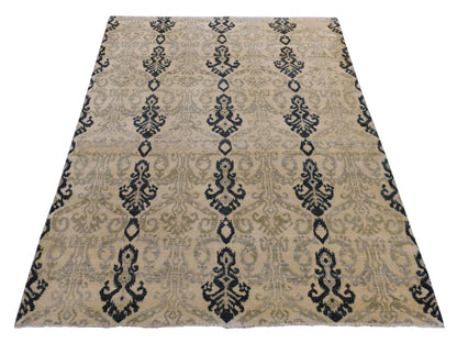 Beige 5'10" x 8'7" Tribal & Geometric Hand knotted Wool Rug - Sku: O080964