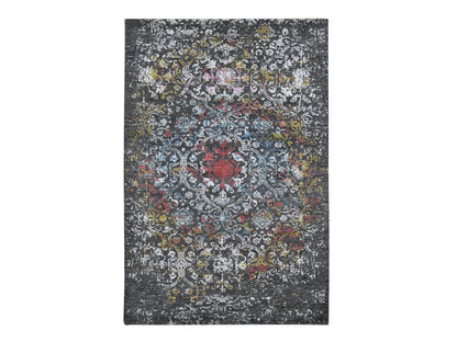 Black 6'1" x 9'2" Transitional Hand knotted Wool/Silk Rug - Sku: O080969