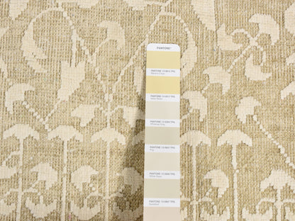 Ivory 6'1" x 9'4" Modern and Contemporary Hand knotted Wool/Silk Rug - Sku: O080971