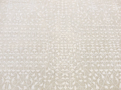 Ivory 6'1" x 9'4" Modern and Contemporary Hand knotted Wool/Silk Rug - Sku: O080971