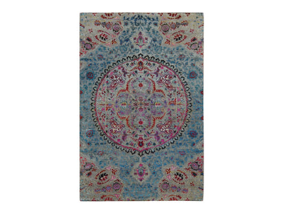 Brown 6'0" x 9'0" Maharaja Hand knotted Wool/Silk Rug - Sku: O080972