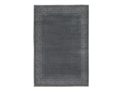 Sarouk Fine Oriental hand-knotted wool/silk rug in Gray, 6' x 9' — SKU O080974