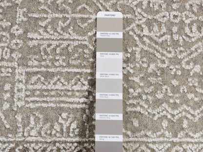 Modern / Contemporary hand-knotted wool/silk rug in Gray, 5'9" x 9' — SKU O080978 (view 7)