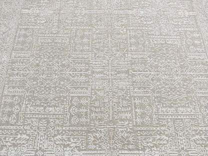 Modern / Contemporary hand-knotted wool/silk rug in Gray, 5'9" x 9' — SKU O080978 (view 8)