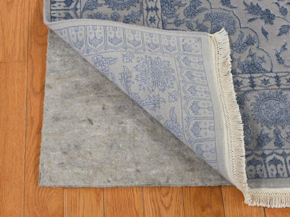 Kashan Fine Oriental hand-knotted wool/silk rug in Gray, 5'7" x 7'10" — SKU O080982 (view 4)