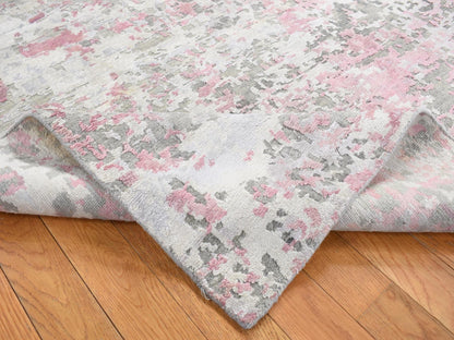 Pink 5'10" x 8'9" Modern / Contemporary Hand knotted Wool/Silk Rug - Sku: O080989