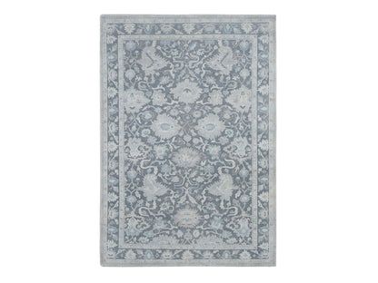 Oushak Oushak hand-knotted wool/silk rug in Gray, 6'1" x 8'9" — SKU O080990