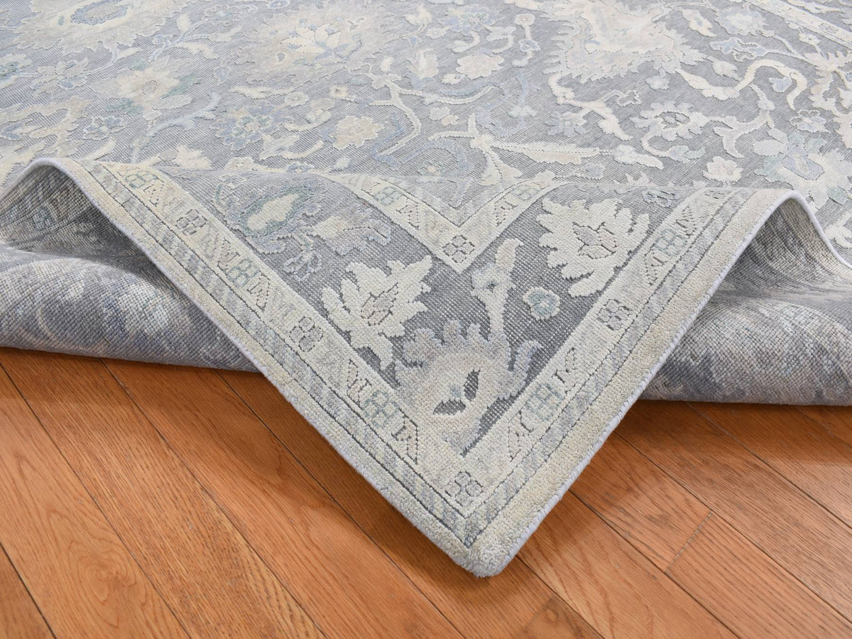 Oushak Oushak hand-knotted wool/silk rug in Gray, 6'1" x 8'9" — SKU O080990 (view 5)