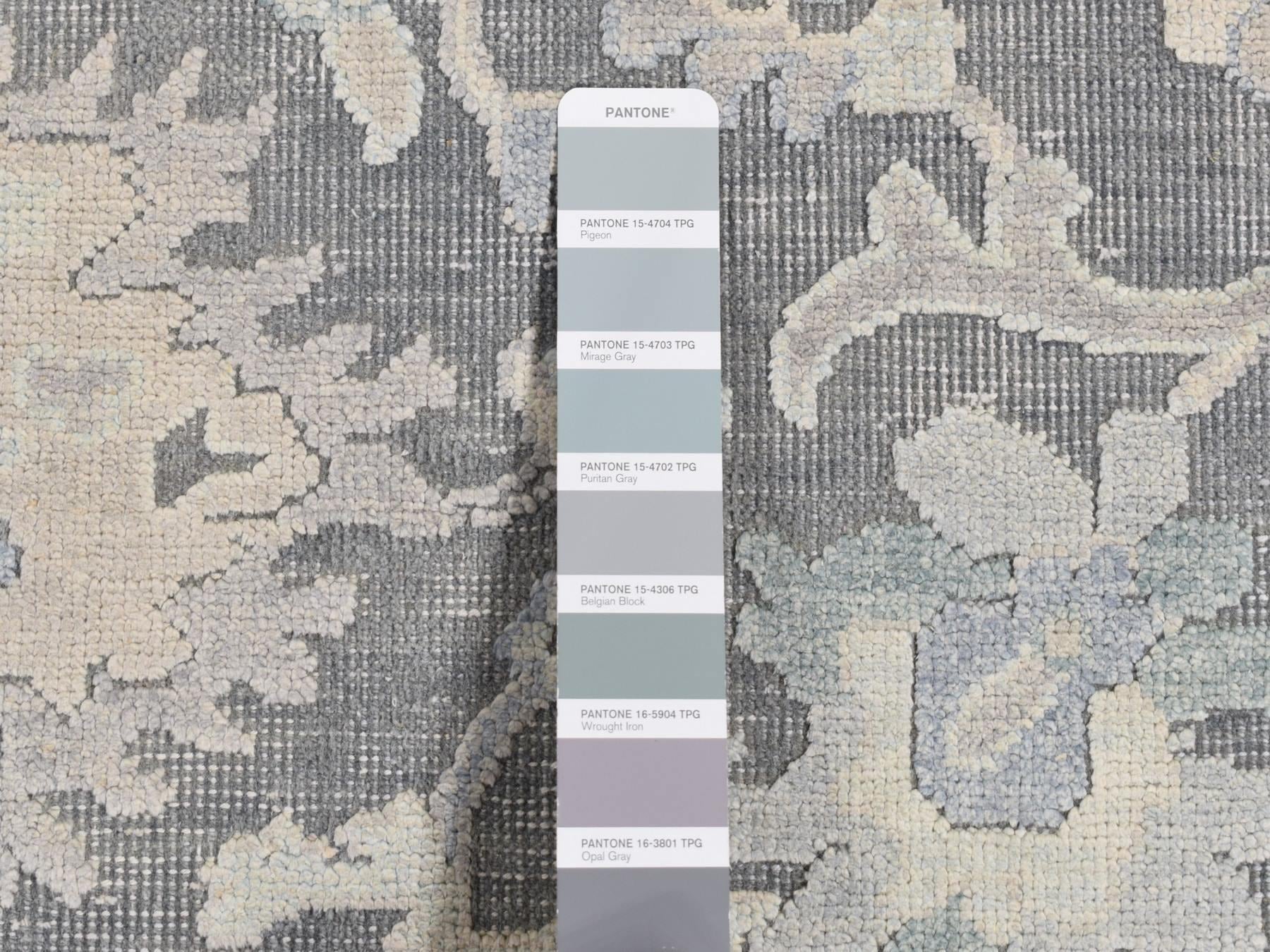 Oushak Oushak hand-knotted wool/silk rug in Gray, 6'1" x 8'9" — SKU O080990 (view 7)
