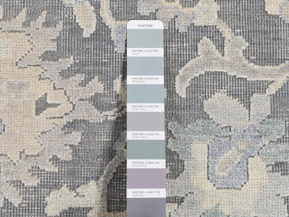 Oushak Oushak hand-knotted wool/silk rug in Gray, 6'1" x 8'9" — SKU O080990 (view 7)
