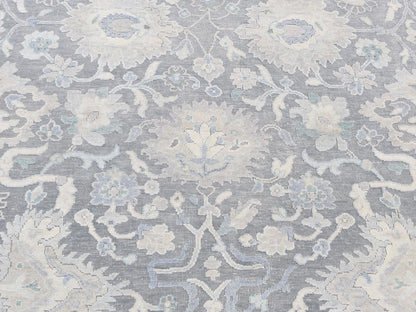 Oushak Oushak hand-knotted wool/silk rug in Gray, 6'1" x 8'9" — SKU O080990 (view 8)