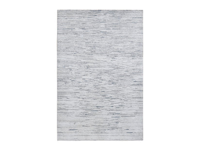 Modern / Contemporary hand-knotted wool rug in Ivory, 6'1" x 9'4" — SKU O080991