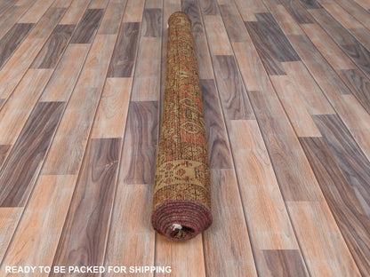 Brown 3'9" x 6'0" Vintage Hand knotted Wool Rug - Sku: O081037