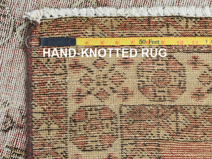 Brown 3'9" x 6'0" Vintage Hand knotted Wool Rug - Sku: O081037