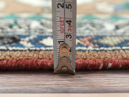 Brown 3'7" x 9'9" Vintage Hand knotted Wool Rug - Sku: O081061