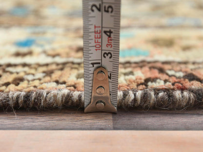 Brown 3'7" x 9'10" Vintage Hand knotted Wool Rug - Sku: O081073